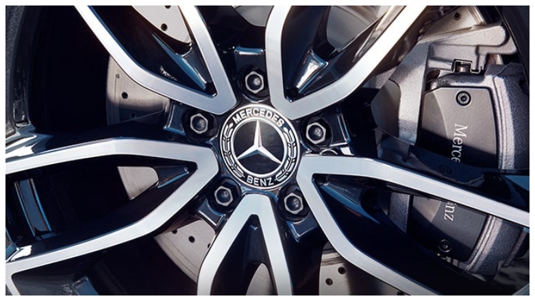 Muestra de frenos de rueda de vehiculo Mercedes-Benz